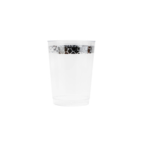 Hammered Effect - Elegant Disposable 10 oz Tumbler with Silver Trim - Posh Party Supplies