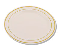 Elegant Bone with Gold 6" Round Plastic Plate