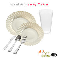 Flaired Ivory Tableware - Party Package for 120