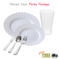 Flaired Clear Tableware - Wedding Package for 120 Guests