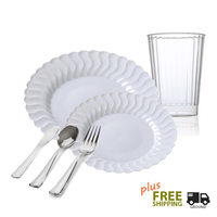 Flaired Clear Tableware - Wedding Package for 120 Guests