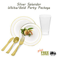 white with gold edge wedding package