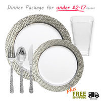 hammered white with silver package for 120 guests