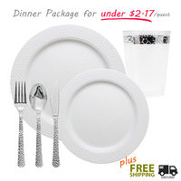 hammered white designer party package