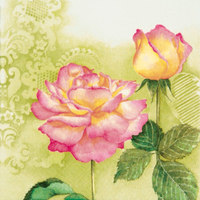 Pretty Belles Roses Green Lunch Napkins - Posh Party Supplies