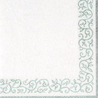 Pretty Romantic Border Silver Designer Lunch Napkins - Posh Party Supplies
