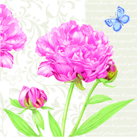 Pretty Garden Peony Designer Lunch Napkins - Posh Party Supplies