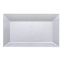 Elegant Plastic Rectangle Clear Dessert/Salad Disposable Plates - Posh Party Supplies
