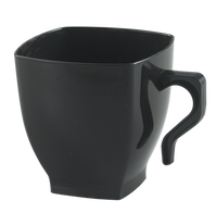 Elegant 8 oz Black Disposable Plastic Coffee/ Tea and Mugs