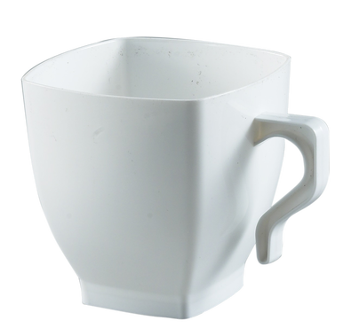 Disposable White 2 oz Disposable Plastic Coffee Mugs - Posh Party Supplies