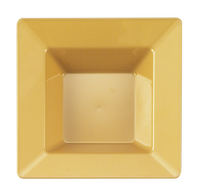 Disposable Gold Square 5 oz Plastic Dessert Bowls - Posh Party Supplies