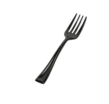 Black 3.9" Tiny Plastic Taster Tines - 48 Mini Forks - Posh Party Supplies
