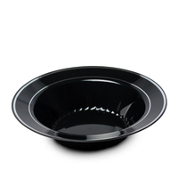 Black/Silver 12 oz. Plastic Bowl  - Posh Party Supplies