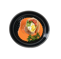 Elegant Black with Silver Rim 7" Round Plastic Plate  - Posh Party Supplies
