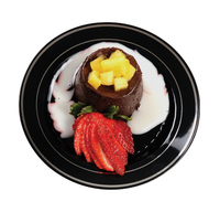 Elegant Black with Silver Rim 6" Round Plastic Plate - Posh Party Supplies