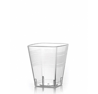 Fancy Clear 2 oz. Plastic Square Shot Glasses - Posh Party Supplies