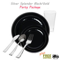 black with silver edge wedding package for 120 guests
