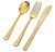 gold disposable plastic cutlery