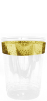 Chic 10 Oz. Plastic Tumblers with Gold Lace - Posh Party Supplies