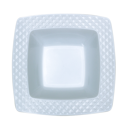 Elegant Diamond White and White Plastic Soup Bowls - Posh Party Supplies