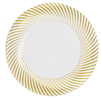 gold rimmed white plastic disposable plates