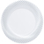 silver rimmed white plastic disposable plates