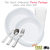 white with silver edge Swirl wedding package for 120 guests