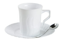 white flaired plastic coffee mugs package