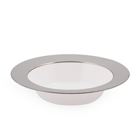disposable plastic soup bowls with silver rim