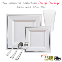 Imperial White & Silver Party Package - Wedding Package - Posh Party Supplies