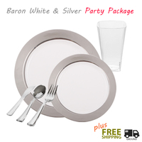 china like disposable plates with silver rim party package
