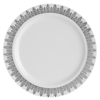 Elegant Ornament 5 Oz. Silver Trim and White Plastic Dessert  Bowl - Posh Party Supplies