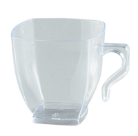 Disposable Clear 2 oz Disposable Plastic Coffee Mugs - Posh Party Supplies