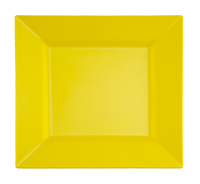 Disposable Yellow Plastic 9.5" Square Dinner Plates - Posh Party Supplies