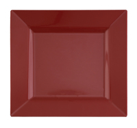 Disposable Square Red Plastic 6.5" Dessert Plates - Posh Party Supplies