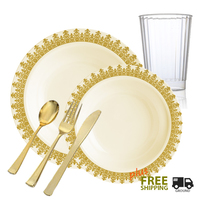 Ornament GRAND Ivory and Gold Party Package  - Posh Party Supplies 