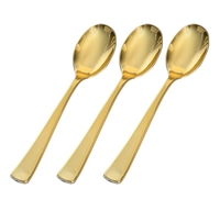 Disposable Shiny Gold Plastic Spoons