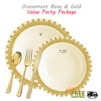 Ornament Value party package - gold plastic plates