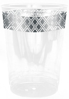 10 Oz. Plastic Tumblers with silver Diamond design