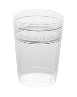 10 Oz. Plastic Tumblers with silver Prestige design