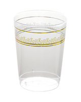 10 Oz. Plastic Tumblers with gold Prestige design