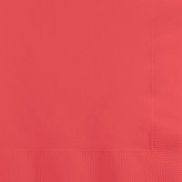 Disposable Coral Lunch Napkins - Posh Party Supplies