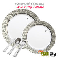 hammered white with silver wedding package value pack