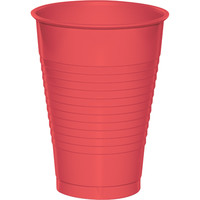 Coral 16 oz Plastic Cups 