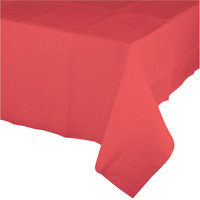 Coral Paper Tablecloths - 54" x 108"