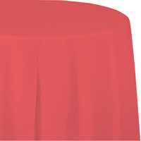 Coral Round Paper Tablecloths - 82"
