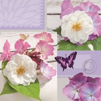 Flower napkins with a lilac background