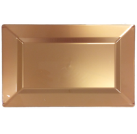 7.5" Rectangle Copper Plastic Dessert Plates - Posh Party Supplies