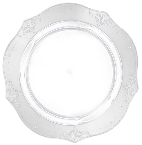Elegant 9" Clear Antique Collection Plastic Dinner Plates - Posh Party Supplies.com