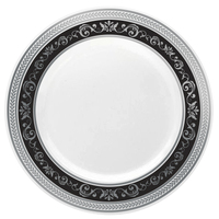 10.25" Black/Silver Royal Plastic Dinner Plates